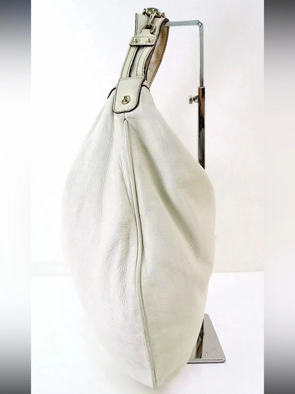 Gucci White Leather Hobo Shoulder Bag